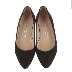 Manolo Blahnik Black Flats Classic Elegance